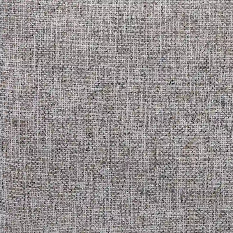 Fauteuil pivotant d'appoint en mélange de lin avec base en bois gris vieilli