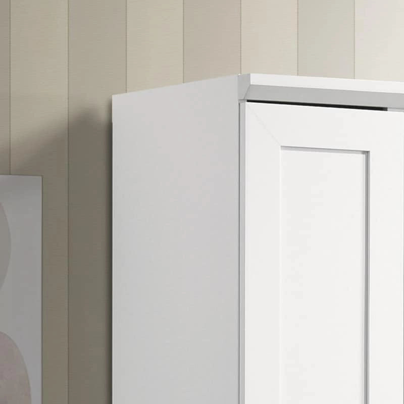 Meuble de rangement moderne avec portes à panneaux encadrées et étagères réglables