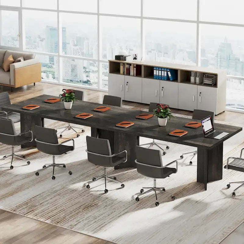 Grand bureau de 160 cm avec plateau effet bois – Plusieurs finitions
