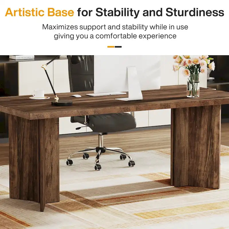 Grand bureau de 160 cm avec plateau effet bois – Plusieurs finitions