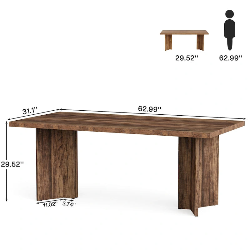 Grand bureau de 160 cm avec plateau effet bois – Plusieurs finitions