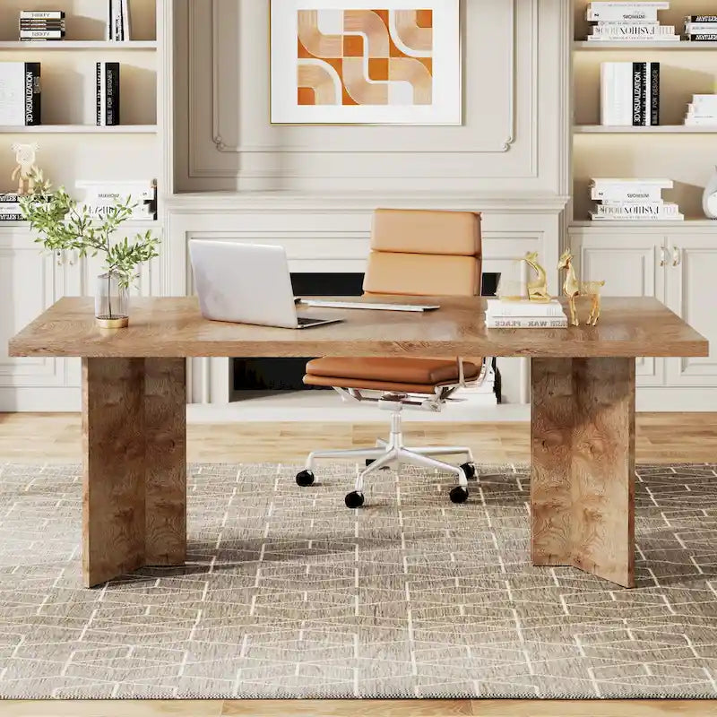 Grand bureau de 160 cm avec plateau effet bois – Plusieurs finitions