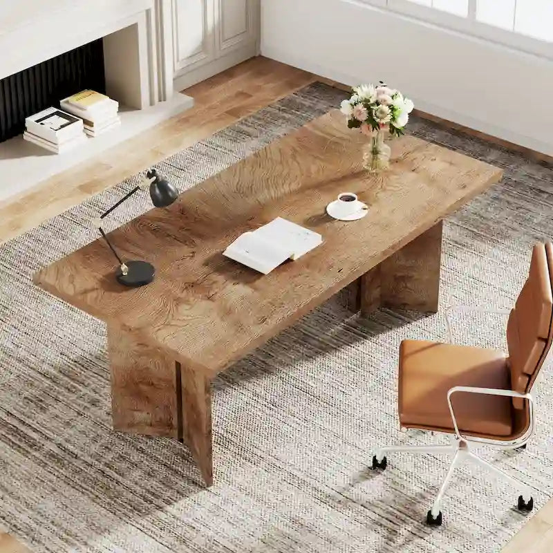 Grand bureau de 160 cm avec plateau effet bois – Plusieurs finitions