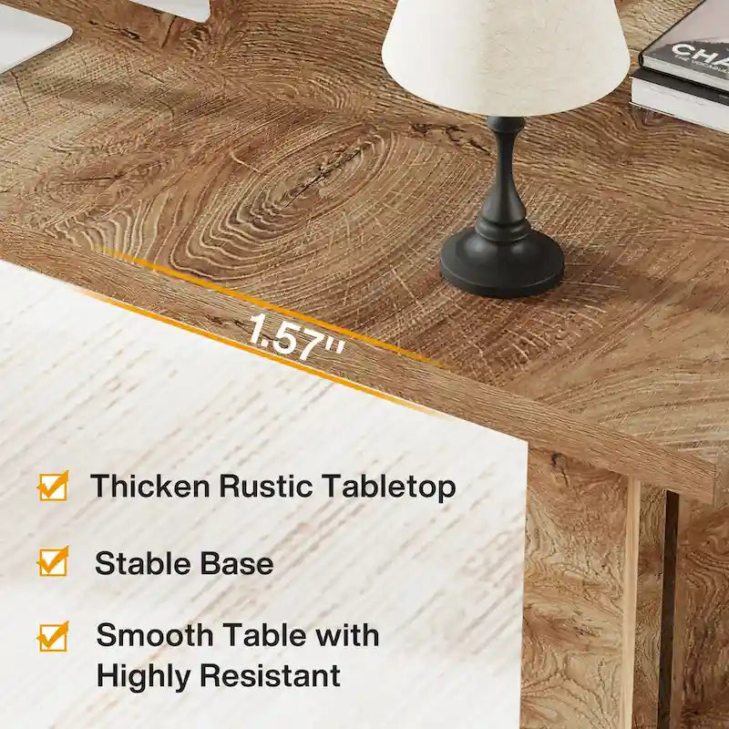 Grand bureau de 160 cm avec plateau effet bois – Plusieurs finitions