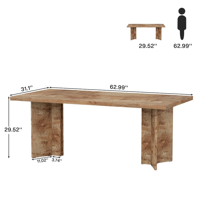Grand bureau de 160 cm avec plateau effet bois – Plusieurs finitions