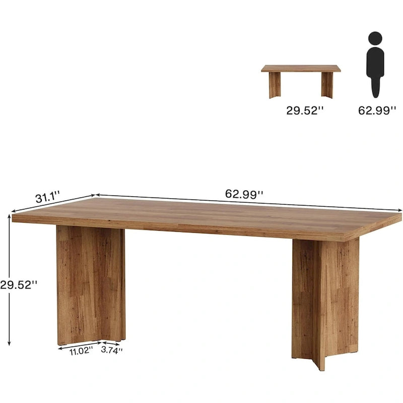 Grand bureau de 160 cm avec plateau effet bois – Plusieurs finitions