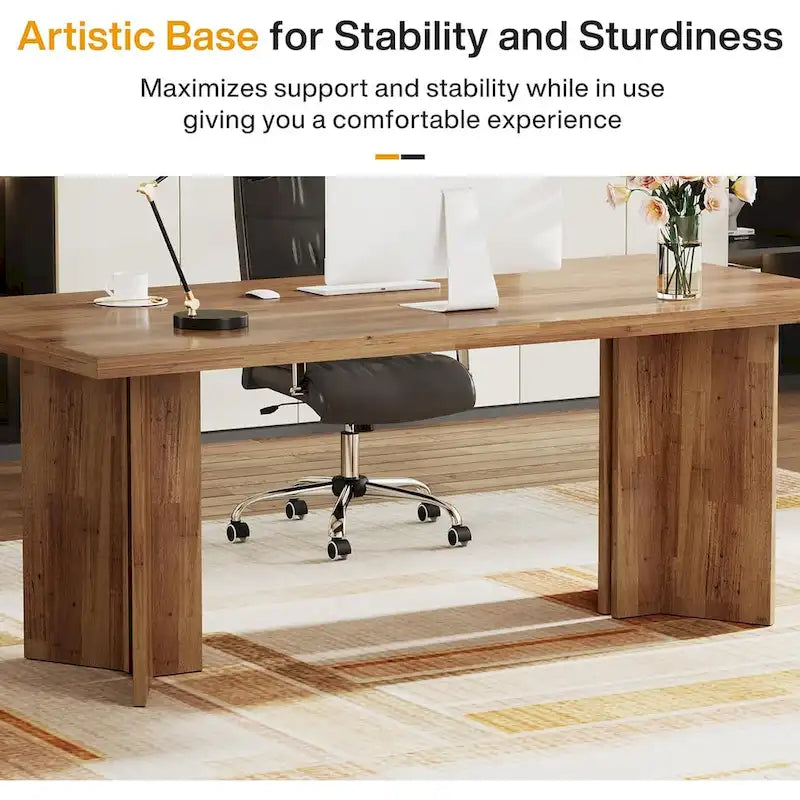 Grand bureau de 160 cm avec plateau effet bois – Plusieurs finitions
