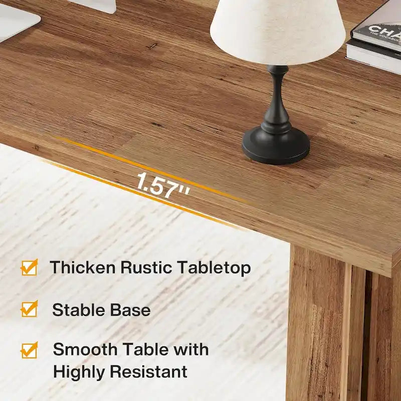 Grand bureau de 160 cm avec plateau effet bois – Plusieurs finitions