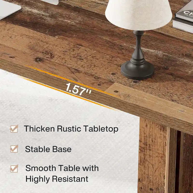 Grand bureau de 160 cm avec plateau effet bois – Plusieurs finitions
