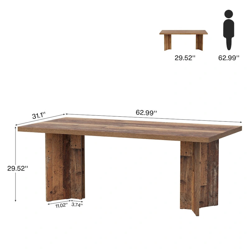 Grand bureau de 160 cm avec plateau effet bois – Plusieurs finitions