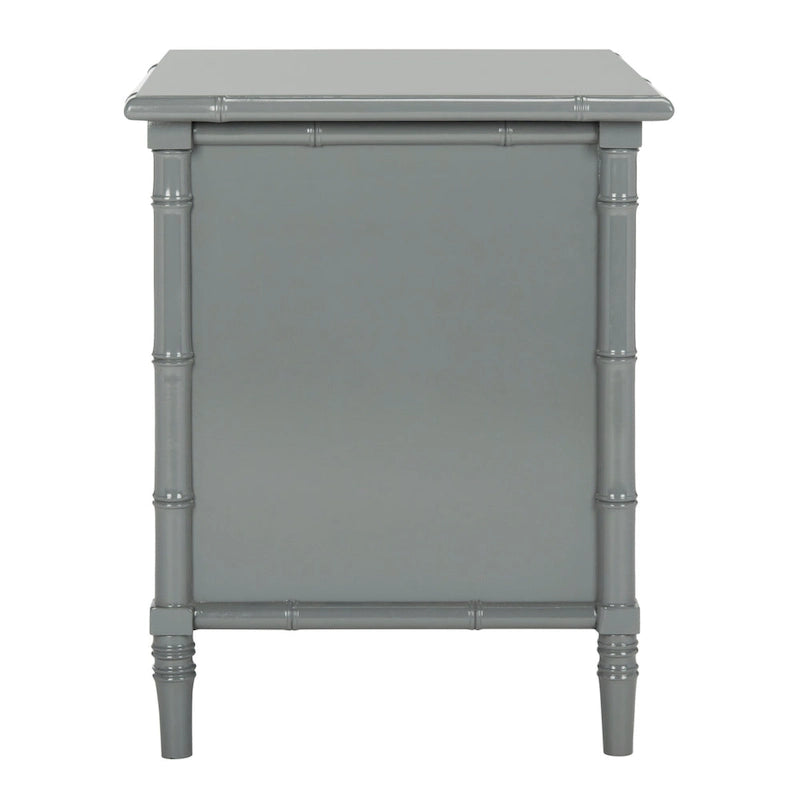 Table de chevet moderne 3 tiroirs ambiance bord de mer avec cadre bambou et poignées dorées – Plusieurs coloris