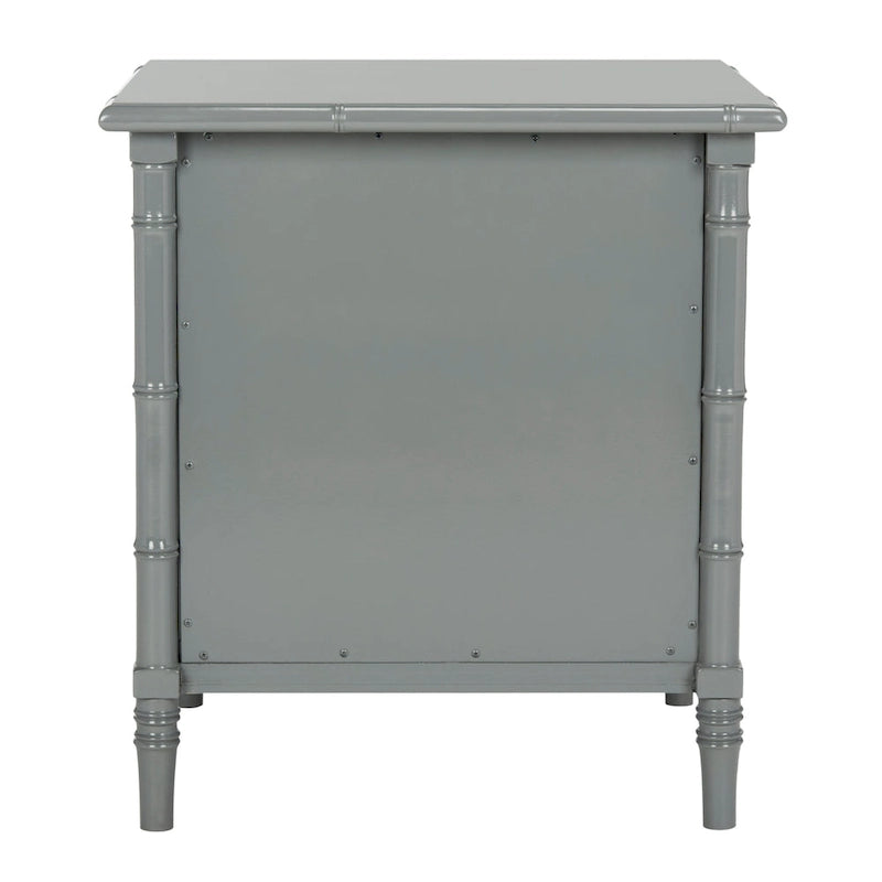 Table de chevet moderne 3 tiroirs ambiance bord de mer avec cadre bambou et poignées dorées – Plusieurs coloris