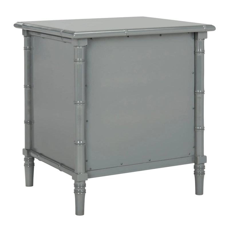 Table de chevet moderne 3 tiroirs ambiance bord de mer avec cadre bambou et poignées dorées – Plusieurs coloris