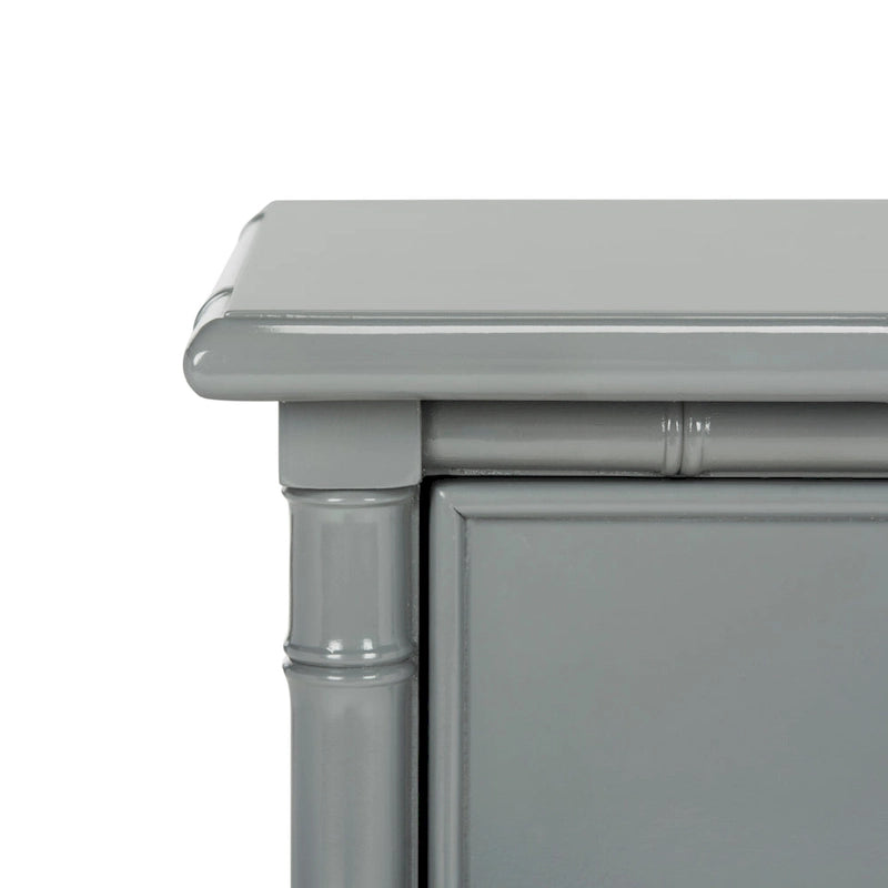 Table de chevet moderne 3 tiroirs ambiance bord de mer avec cadre bambou et poignées dorées – Plusieurs coloris