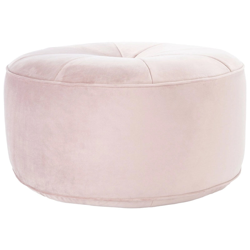 Pouf ottoman rond en velours – Assise d'appoint moderne