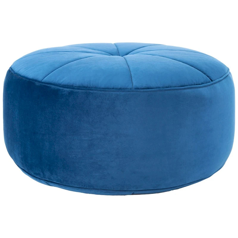 Pouf ottoman rond en velours – Assise d'appoint moderne