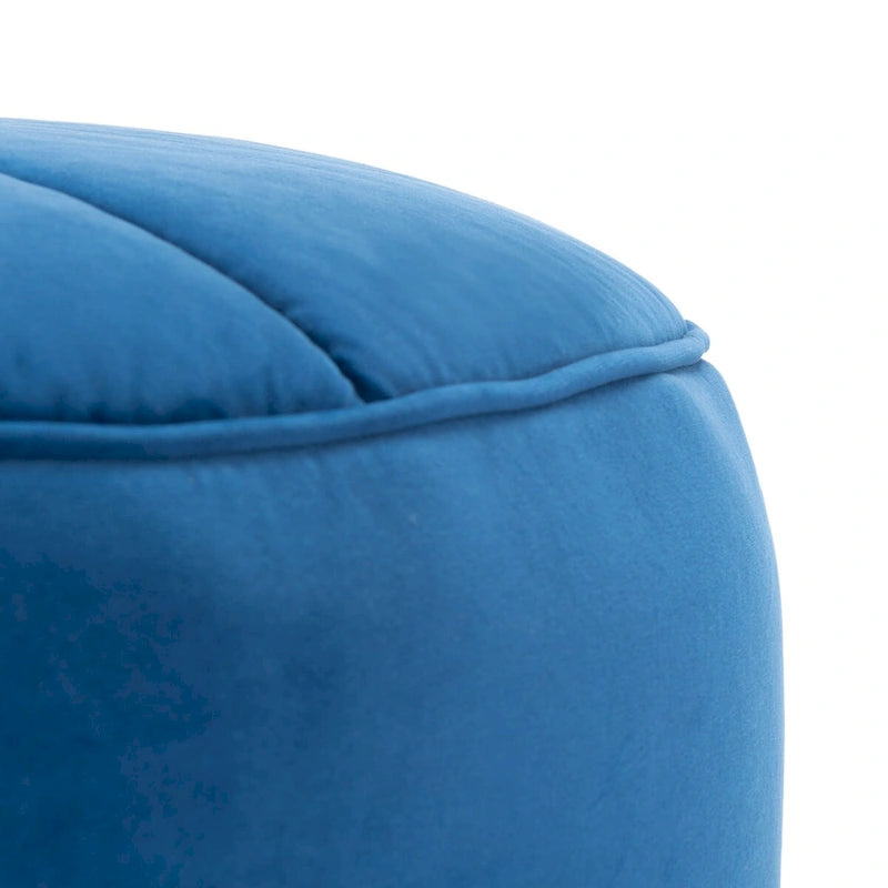 Pouf ottoman rond en velours – Assise d'appoint moderne