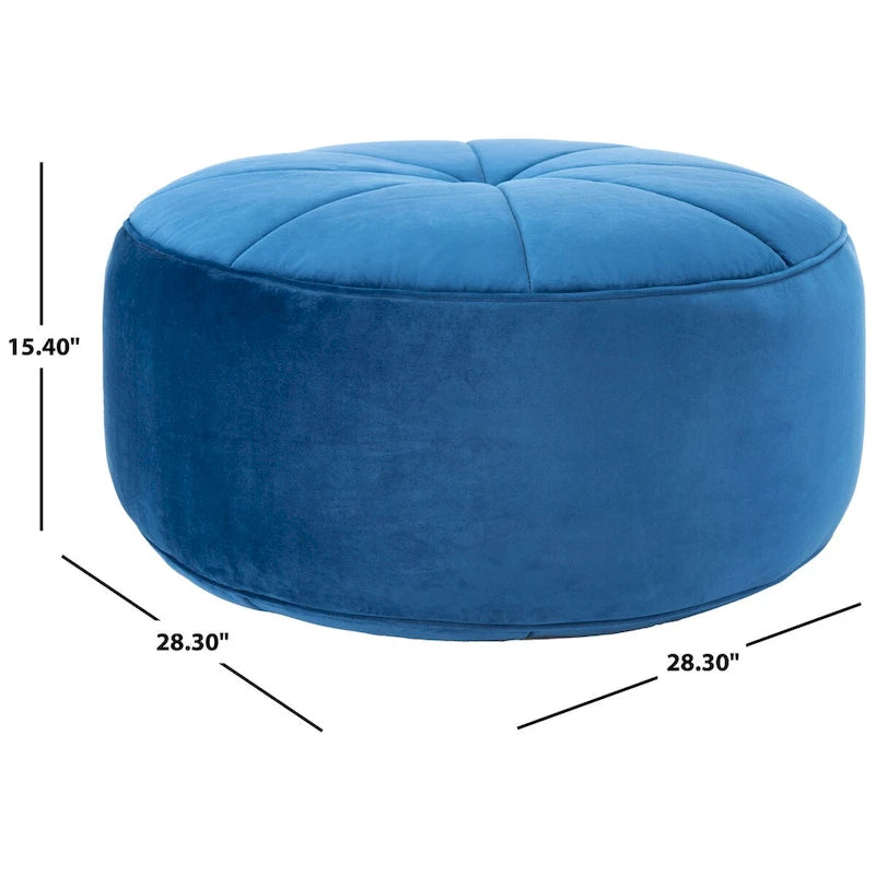 Pouf ottoman rond en velours – Assise d'appoint moderne