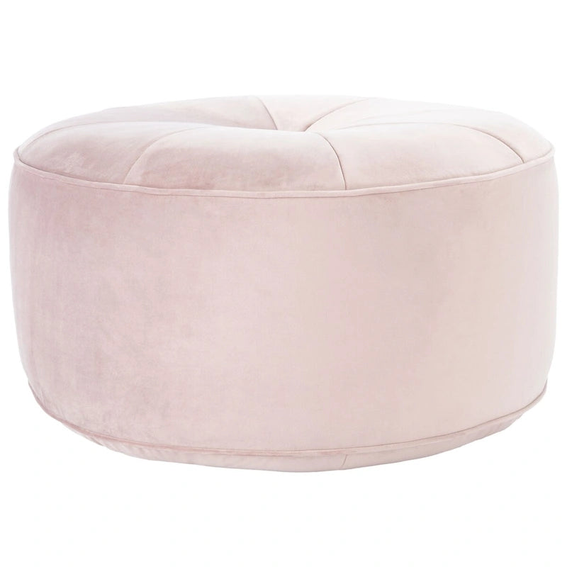 Pouf ottoman rond en velours – Assise d'appoint moderne