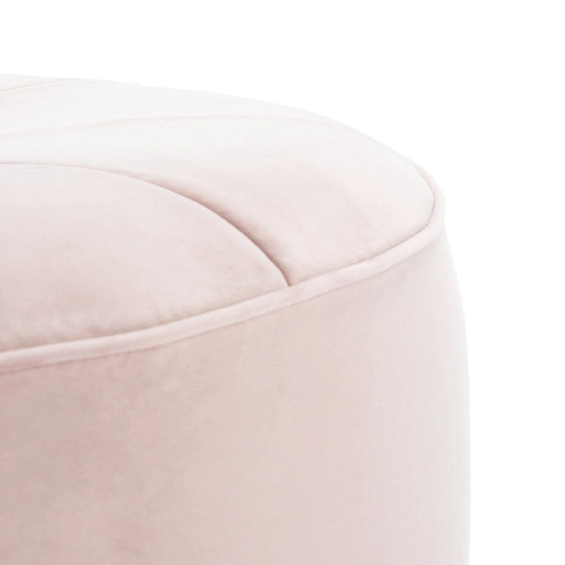Pouf ottoman rond en velours – Assise d'appoint moderne