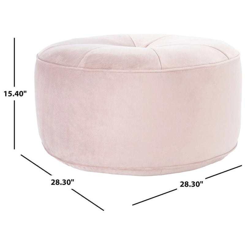 Pouf ottoman rond en velours – Assise d'appoint moderne