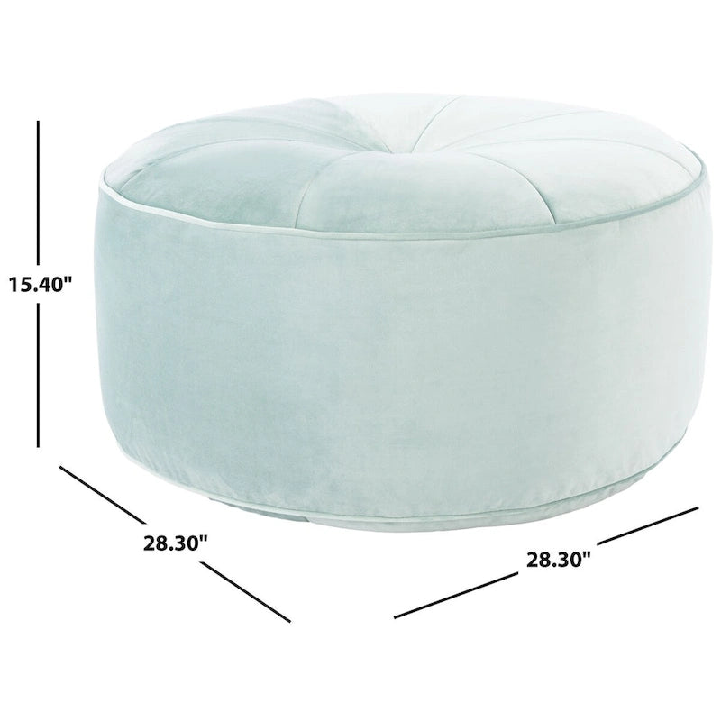 Pouf ottoman rond en velours – Assise d'appoint moderne