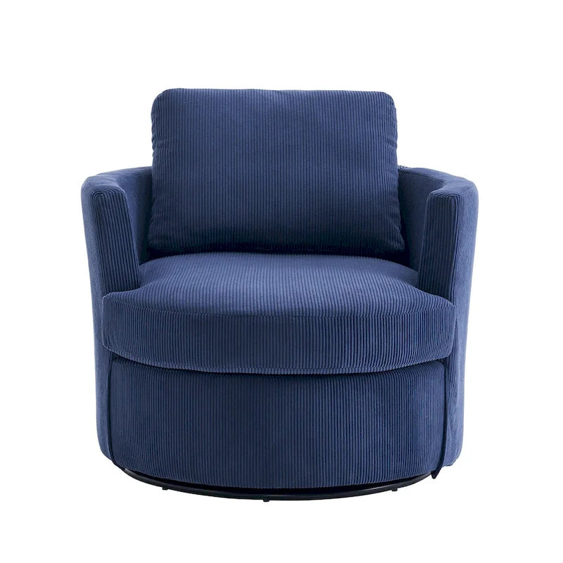 Fauteuil d'appoint pivotant à 360° avec coussins amovibles et base ronde en métal – Plusieurs couleurs