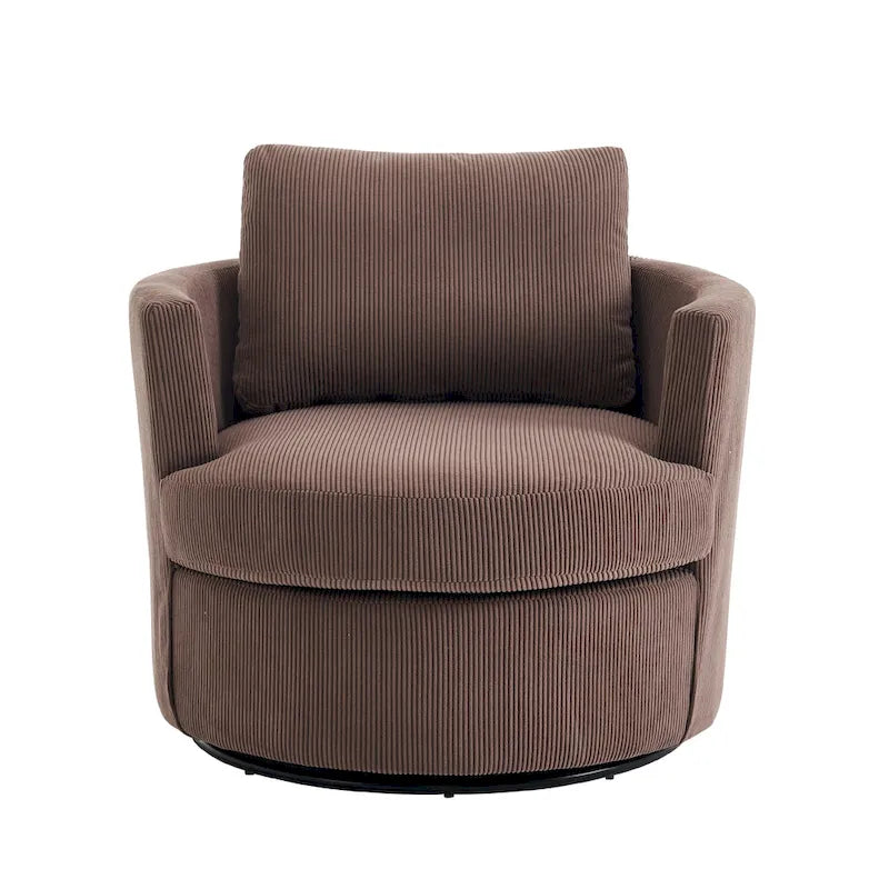 Fauteuil d'appoint pivotant à 360° avec coussins amovibles et base ronde en métal – Plusieurs couleurs