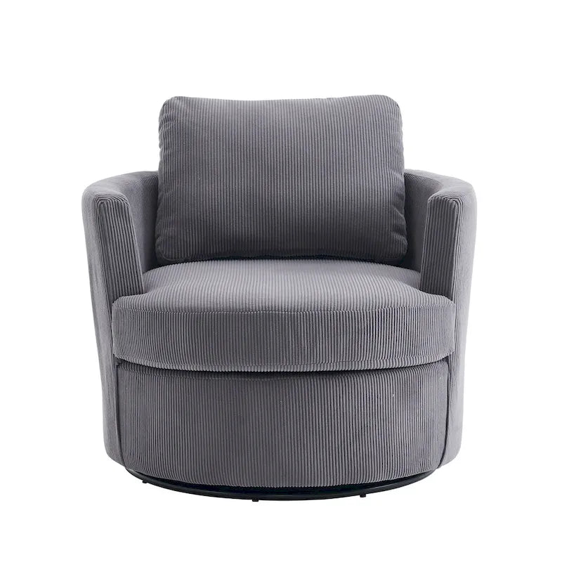 Fauteuil d'appoint pivotant à 360° avec coussins amovibles et base ronde en métal – Plusieurs couleurs