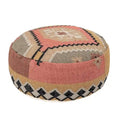 Pouf Kilim en Coton Tissé Main Multicolore – Ottomane de Sol Bohème