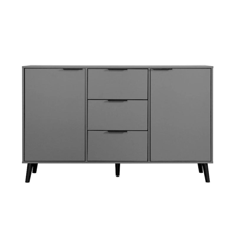 Bahut multifonction en bois avec tiroirs et double portes