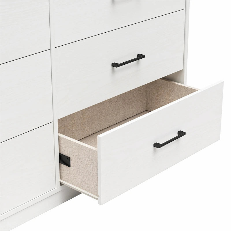 Commode large à 6 tiroirs avec assemblage rapide