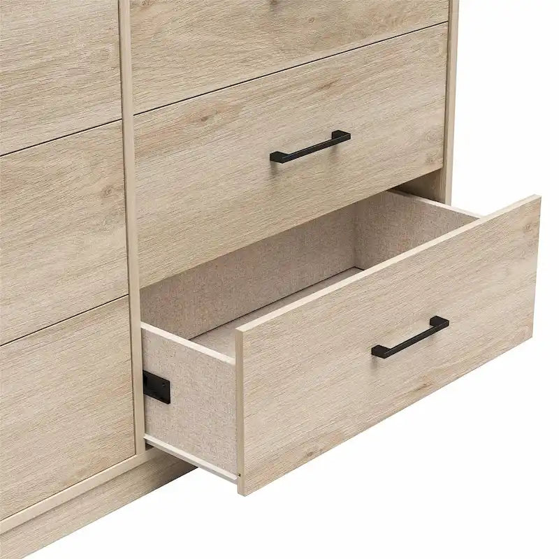 Commode large à 6 tiroirs avec assemblage rapide