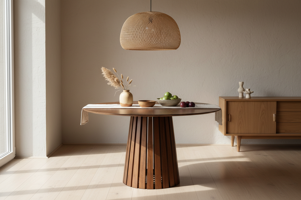 Mid-Century Modern Walnut Dining Table in Interior Scene